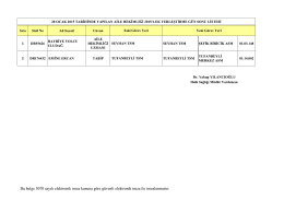 28 oCAK 2015 TARİHİNDE YAPILAN AİLE HEKİMLİĞİ 2015/1.EK