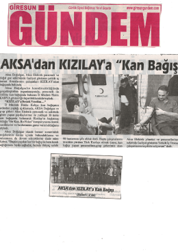 "Kan Bağışı" - Giresun G&uuml;ndem (04 Şubat 2015)