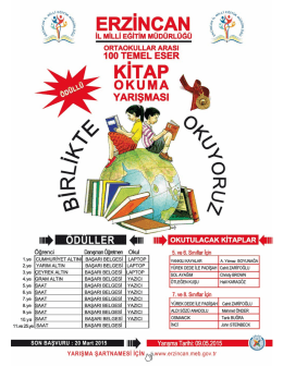 100 Temel Eser Kitap Okuma Yarışması 09.02.2015 11:47