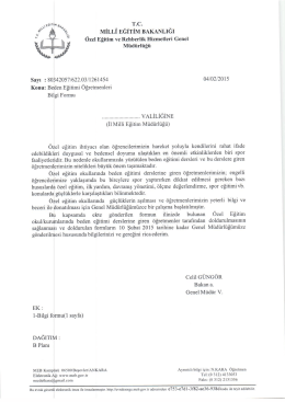 rc MİLLİ EĞİTİM BAKANLIĞI &Ouml;zel Eğitim ve Rehberlik Hizmetleri Genel