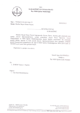 T&uuml;m Okul M&uuml;d&uuml;rl&uuml;klerine-Okullar Hayat Olsun