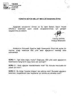 T&Uuml;RKİYE B&Uuml;Y&Uuml;K MİLLET MEcLisi BAŞKANLıĞı`NA