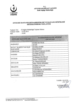 TOPLANTI 2 - Afyonkarahisar Halk Sağlığı Müdürlüğü