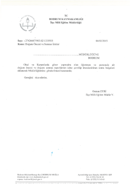 tüm okul ve kurum müdürlüklerinin dikkatine 06.02.2015 16:04