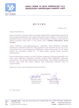 Emekli Statüsündekiler için Duyuru