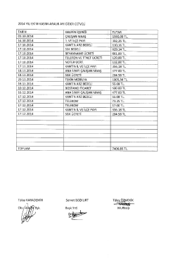 TARİH GELİRİN İ&Ccedil;ERİĞİ TUTAR