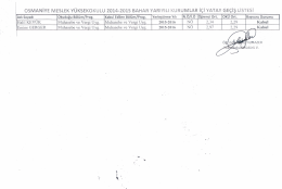 OSMANİYE MESLEK YÜKSEKOKULU 2014~2ß15 BAHAR mumu