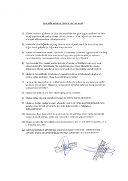 TAM Y&uuml;z MAskEsi TEKNİK sARTNAMEsi 1) Maske, hastanın