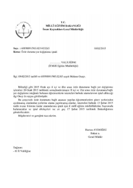 &Ouml;z&uuml;r durumu yer değiştirme iptali