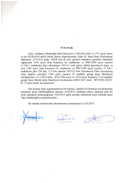 TUTANAK İzmir Kadastro Müdürlüğü Buca