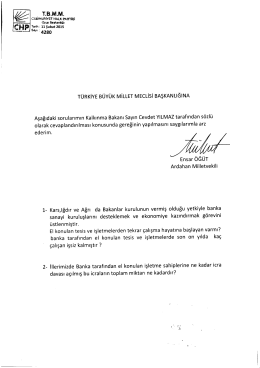 T&Uuml;RKİYE B&Uuml;Y&Uuml;K MİLLET ıvıEcLisi BAŞKANLıĞıNA