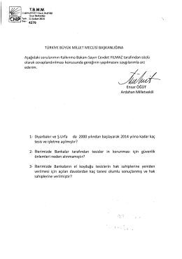 TURKIYE BÜYÜK MİLLET MECLİSİ BAŞKANLIĞINA