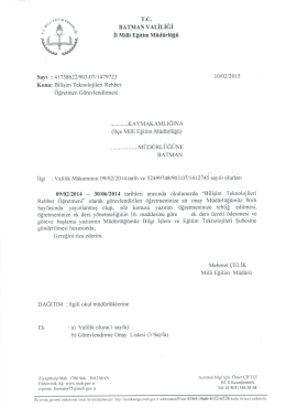 T.c. BATMAN VALİLİĞİ İl Milli Eğitim M&uuml;d&uuml;rl&uuml;ğ&uuml;