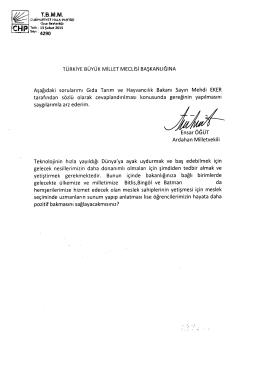 - W` i 4290 TURKİYE BUYUK MİLLET MECLİSİ BAŞKANLIĞINA