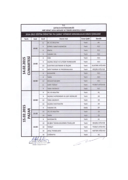 2014-2015 EĞİTİM &Ouml;ĞRETİM YILI şuBAT D&Ouml;NEMİ sORuMLuLuK