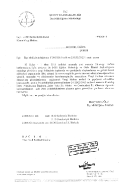 Tx: sUnU`r KA Yıvı`AKAML`ıĞI İlçe Mira Eğitim Müdürlüğü