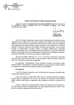 TÜRKİYE BÜYÜK MİLLET MEcLisi BAŞKANLıĞıNA