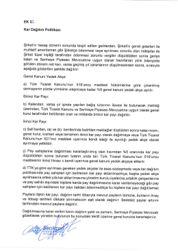 Kar Dağıtım Politikası