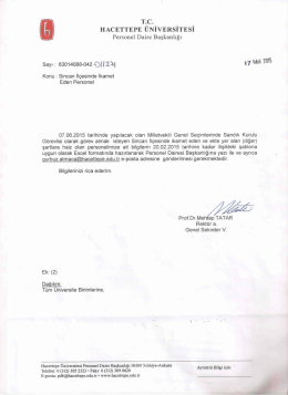 07/06/2015 Tarihinde Yapılacak Olan Milletvekili Genel