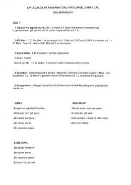Viyolonsel Sanat Dalı Müfredatı
