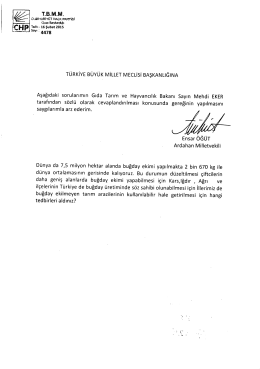 T&Uuml;RKiYE B&uuml;Y&uuml;K MİLLET MECLİSİ BAŞKANLIĞINA