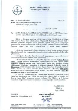 T.c. sALİHLi KAYMAKAMLIĞI İı&ccedil;e Mıııi Eğitim M&uuml;d&uuml;rl&uuml;ğ&uuml;