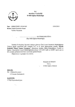 T.c. MANİSA VALİLİĞİ İı Miııi Eğitim M&uuml;d&uuml;rl&uuml;ğ&uuml;