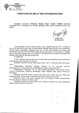 van mv nazmi gür`ün kalkınma bakanından yazılı sorusu
