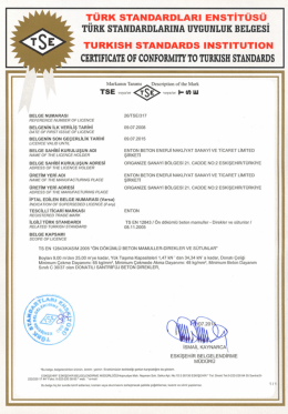 TÜRK sTANDARDLARı ENSTİTÜSÜı