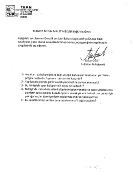 T&Uuml;RKİYE B&Uuml;Y&Uuml;K MİLLET MECLİSİ ıBAŞKANLIĞINA