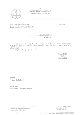 Tc - Bodrum İl&ccedil;e Milli Eğitim M&uuml;d&uuml;rl&uuml;ğ&uuml;