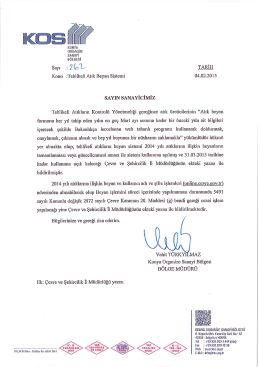 &ccedil;evre ve şehircilik bakanlığı tehlikeli atık beyan sistemi a&ccedil;ılmıştır