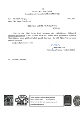 T.c sİVEREK KAYMAKAMLIĞI - Siverek İl&ccedil;e Milli Eğitim M&uuml;d&uuml;rl&uuml;ğ&uuml;