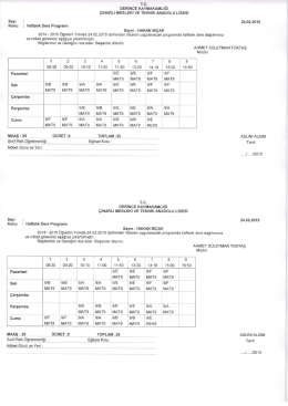 öğretmen ders programları