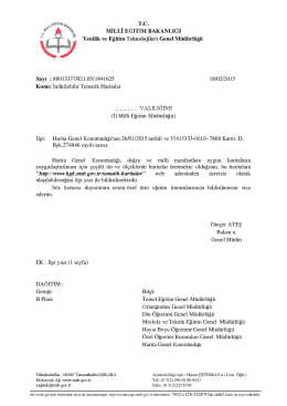 Yenilik ve Eğitim Teknolojileri Genel Müdürlüğünün 18.02.2015 tarih
