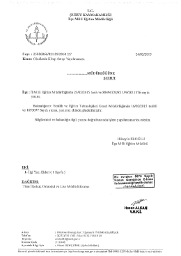 T.c. Ş UHUT KAYMAKAMLIĞI nçe Mini Eğitim Müdürlüğü