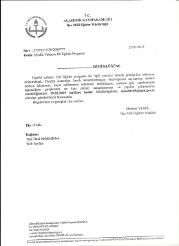 T.c. ALAŞEHİR KAYMAKAMLIĞI İl&ccedil;e Mini Eğitim M&uuml;d&uuml;rl&uuml;ğ&uuml;
