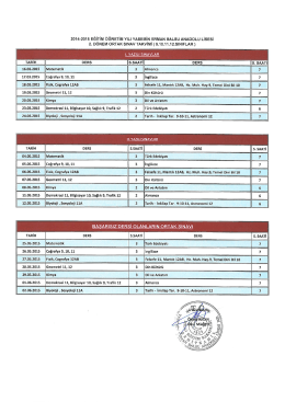 2014-2015 2. D&ouml;nem Yazılı Tarihleri
