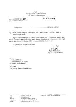 T&uuml;m Okul ve Kurum M&uuml;d&uuml;rl&uuml;klerine