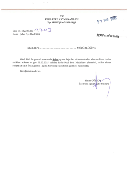 T.C KIZILTEPE KAYMAKAMLIĞI _V g&uuml;&ccedil;, İl&ccedil;e Mıııi Eğitim M&uuml;d&uuml;rl&uuml;ğ&uuml; `
