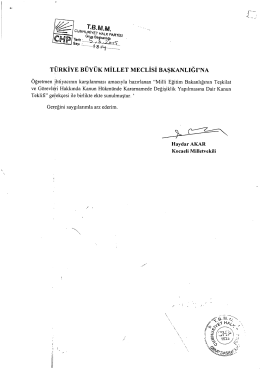 türkiye büyük millet meclisi başkanlıgına