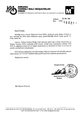 Kayıtlı Elektronik Posta (KEP) Başvurusu hk