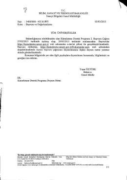 U? _ _ _ T.c. v BILIM, SANAYI VE TEKNOLOJİ BAKANLIGI Sanayi