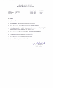 2015 Mart Ayı Meclis G&uuml;ndemi