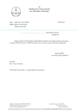 Model U&ccedil;ak Rehber &Ouml;ğretmen Kursları 03.03.2015 11:44