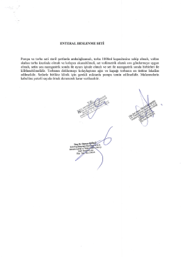 ENTERAL BESLENME SETİ Pompa ve torba seti steril şartlarda