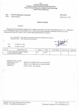 cilt stapleri teknik şartnameye göre 06.03.2015 saat 10:00