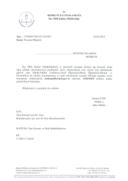 TC BODRUM KAYMAKAMLIĞI İlçe Milli Eğitim Müdürlüğü