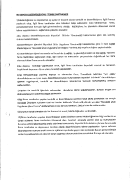 Su Deposu-Teknik Şartname