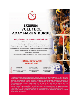 voleybol aday hakem kursu - Erzurum Gençlik ve Spor İl Müdürlüğü